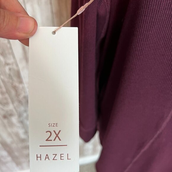 LuLaRoe NWT Cozy Hazel Long Sleeve Raglan V-neck Tee size 2X - Picture 4 of 7